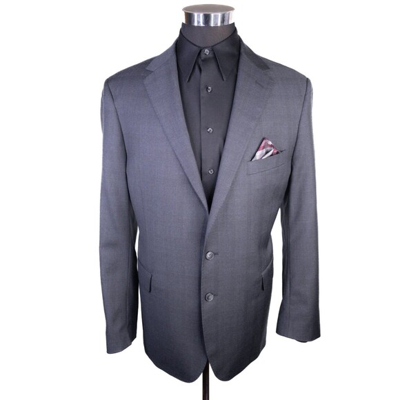 Jos A Bank RESERVE REDA 2 Piece Suit 47R Gray Plaid Jacket Coat Pants Sz 41X27.5 - Picture 2 of 16